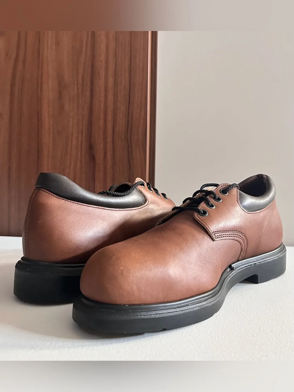 Red Wing Shoes Brown Leather Derby Toe Steel Lace-Up Size 11